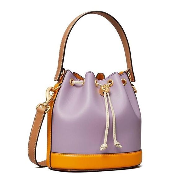 Tory Burch T Monogram Color - Block Bucket Bag, Thistle‎ Mix, Style 88157 - Picture 1 of 16
